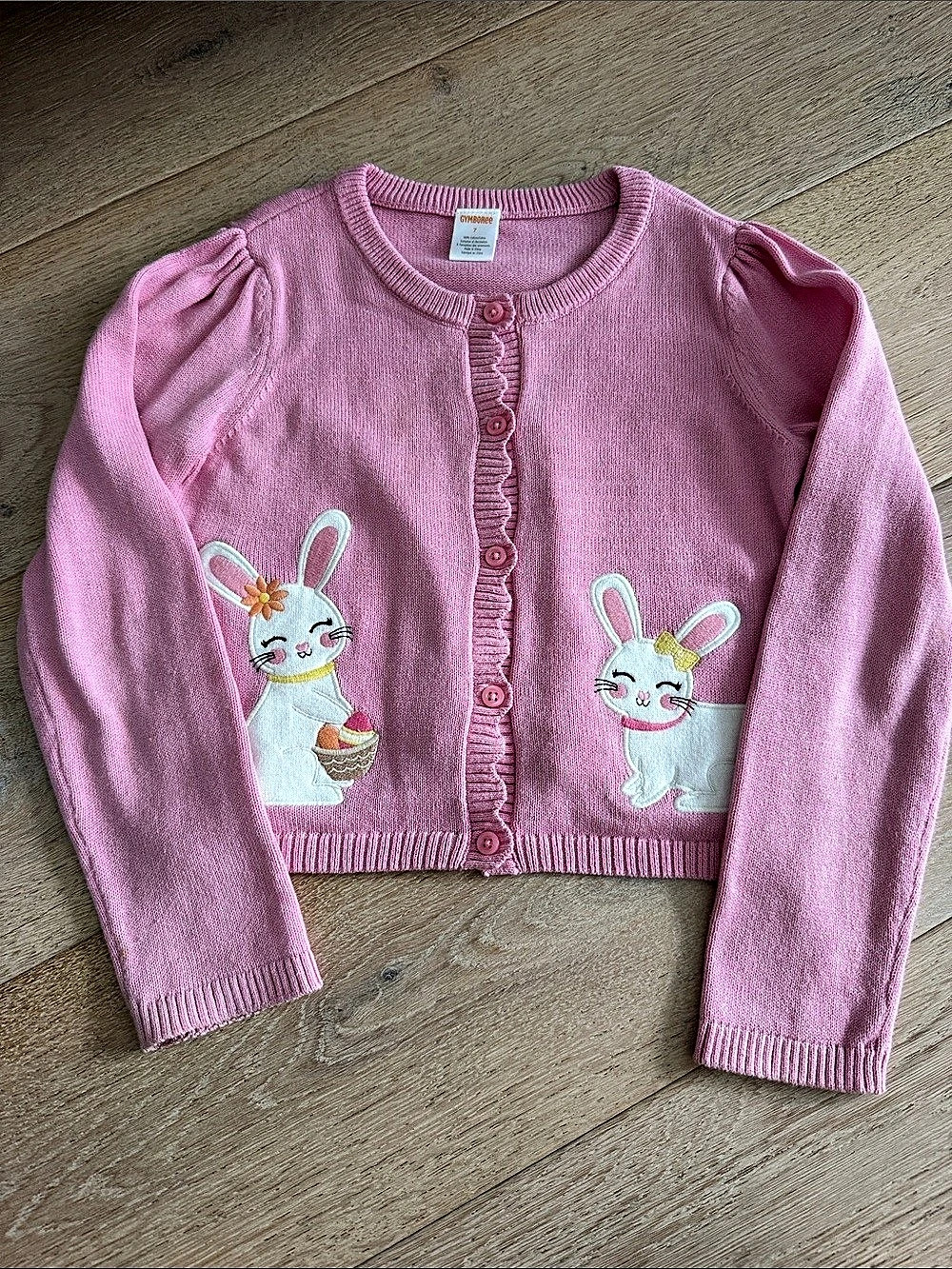 Gymboree Pink Easter Bunny Cardigan Girls Size 7